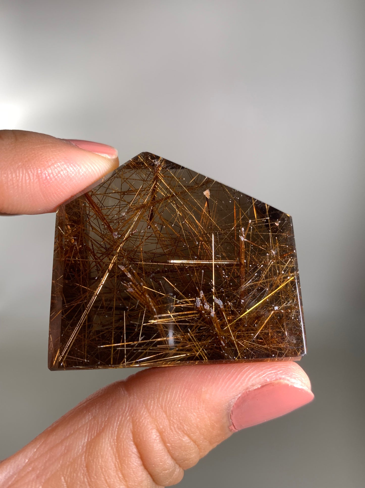 High-Quality Copper Rutile Smoky Quartz Polished Freeform
