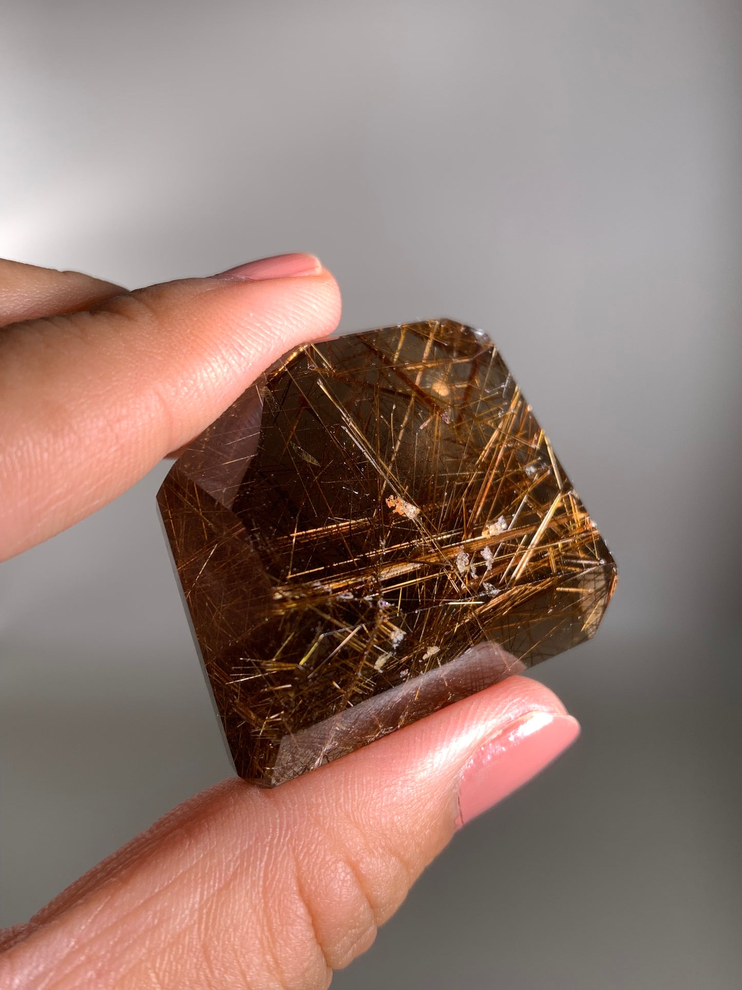 High-Quality Copper Rutile Smoky Quartz Polished Freeform