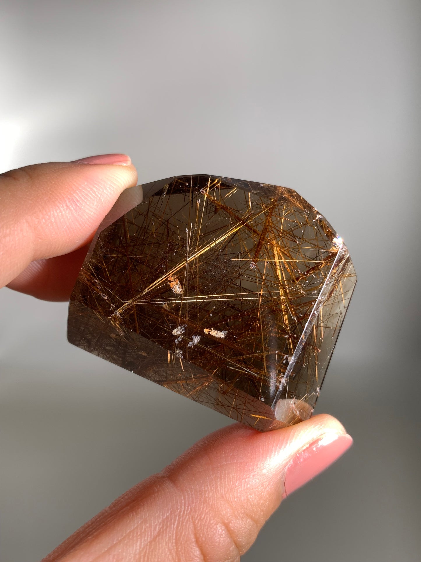 High-Quality Copper Rutile Smoky Quartz Polished Freeform