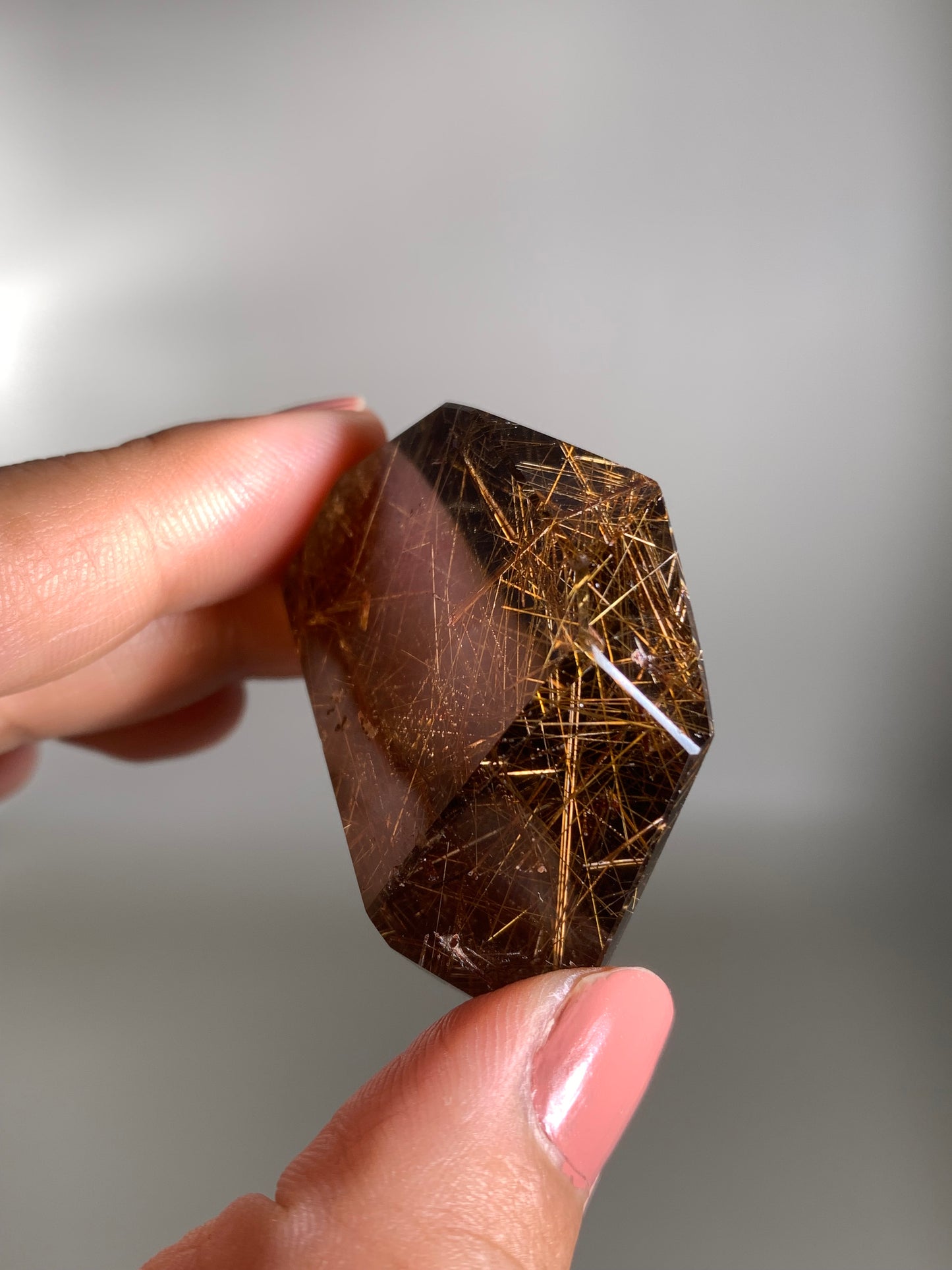High-Quality Copper Rutile Smoky Quartz Polished Freeform