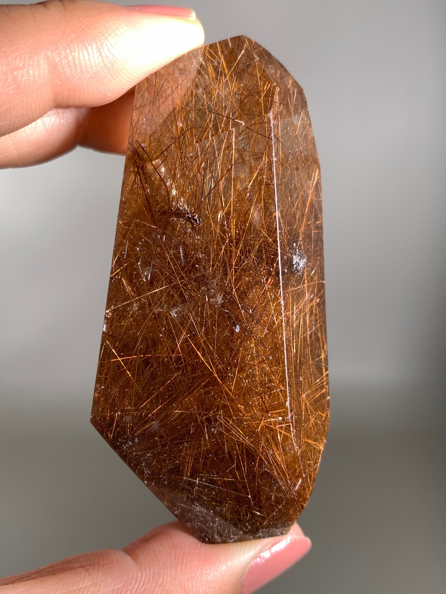 Copper Rutile Smoky Quartz Polished Freeform