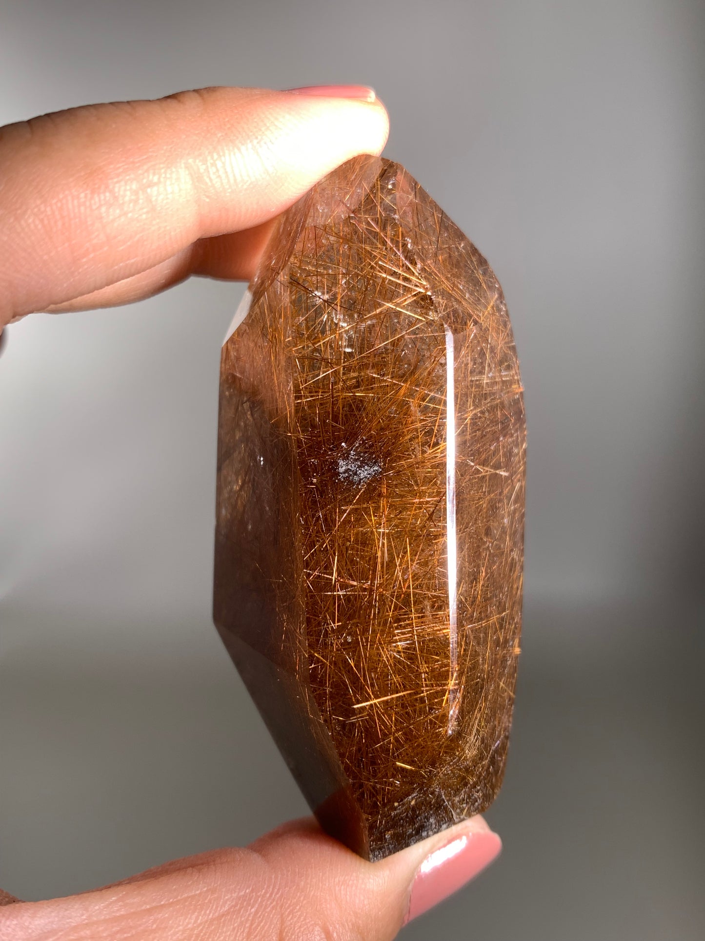 Copper Rutile Smoky Quartz Polished Freeform