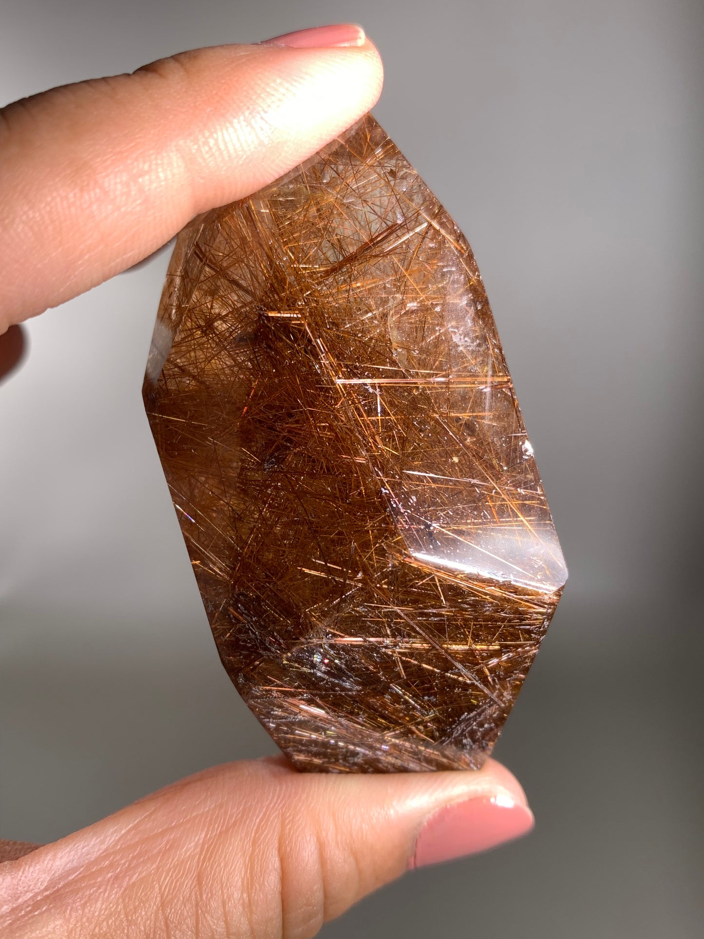 Copper Rutile Smoky Quartz Polished Freeform