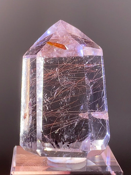 Red Rutile Quartz Tower with Penetrator Quartz from Brazil