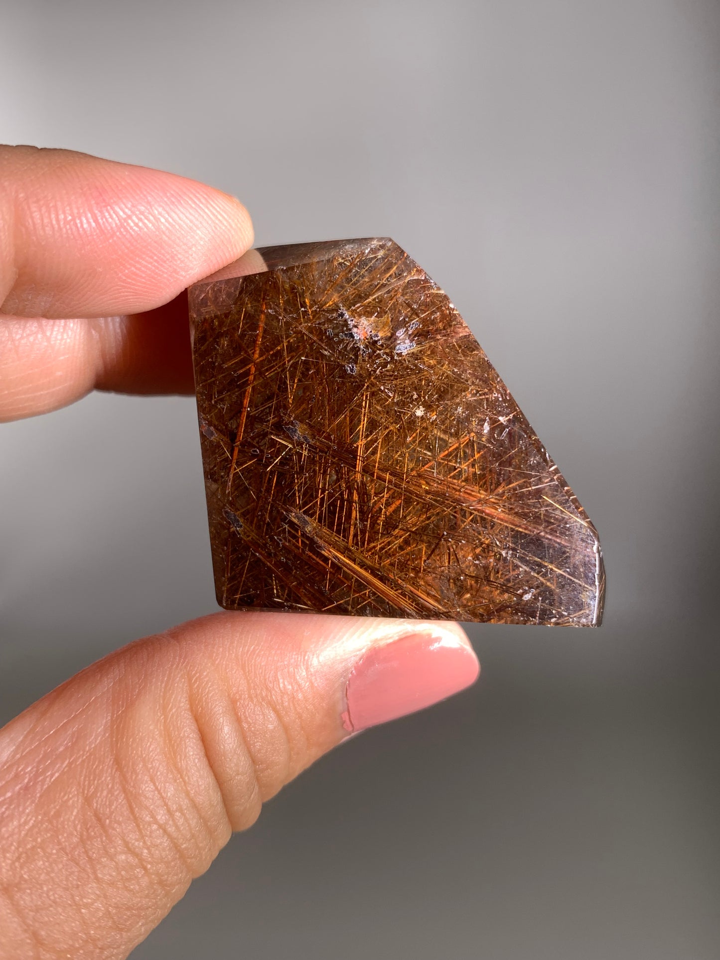 Copper Rutile Smoky Quartz Polished Freeform