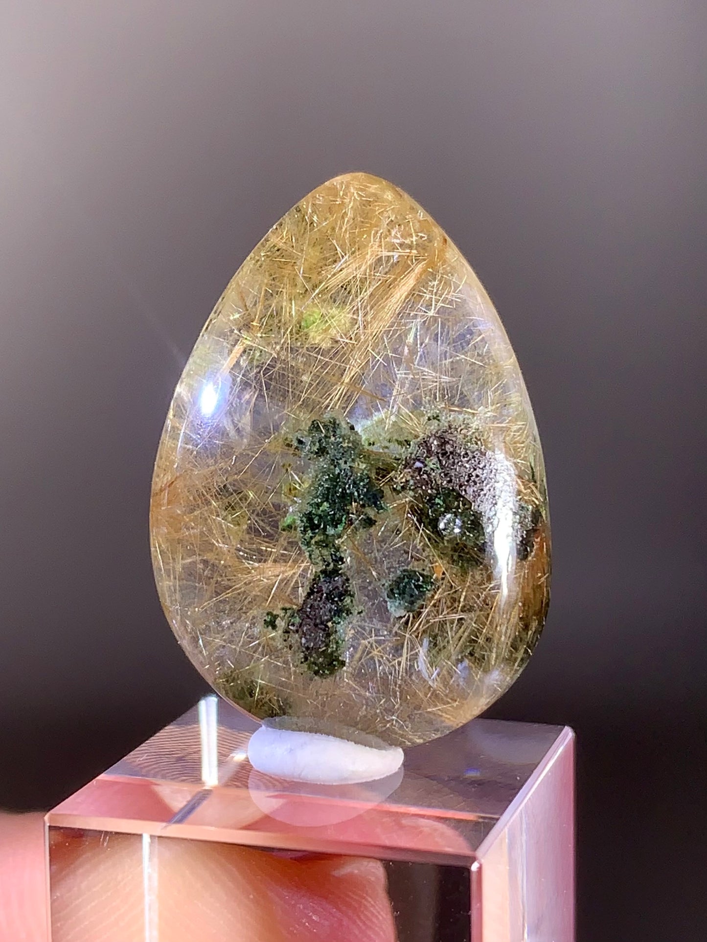 Himalayan Rutile Garden Quartz Cabochon