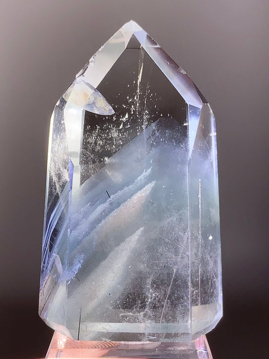 Grayish Blue Phantom Quartz Tower from Brazil