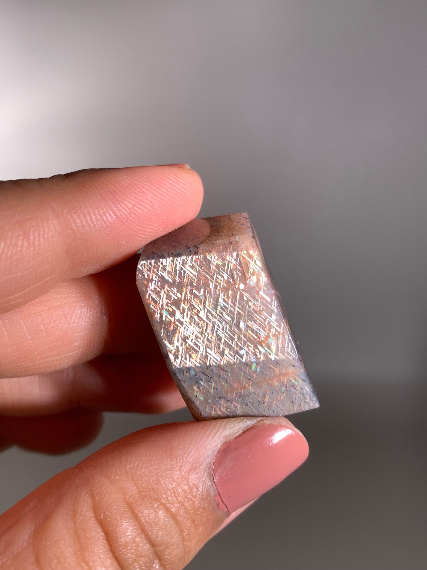 Rainbow Lattice Sunstone Polished Freeform