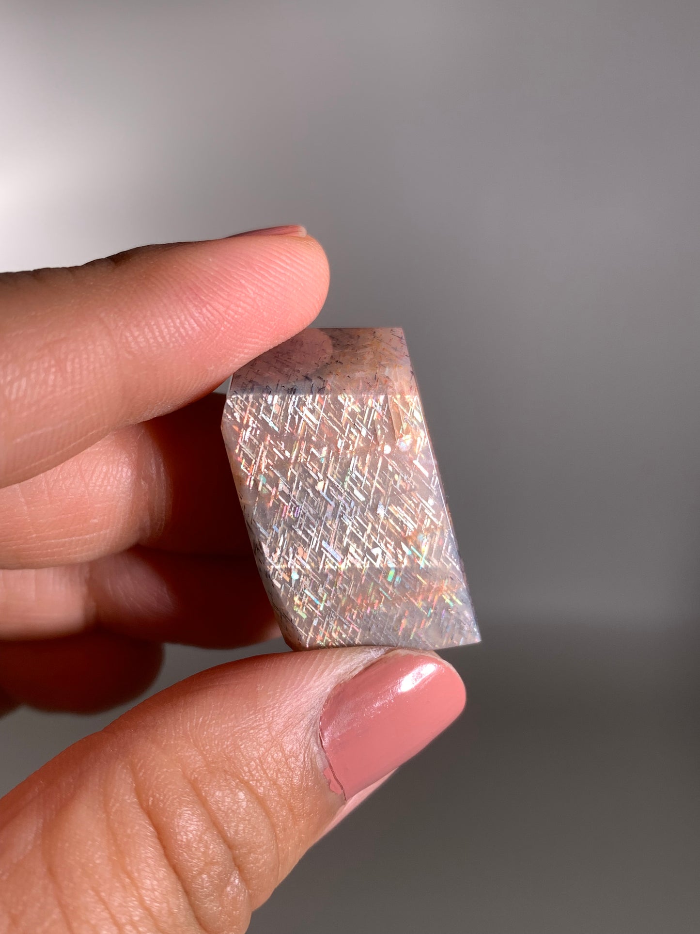Rainbow Lattice Sunstone Polished Freeform