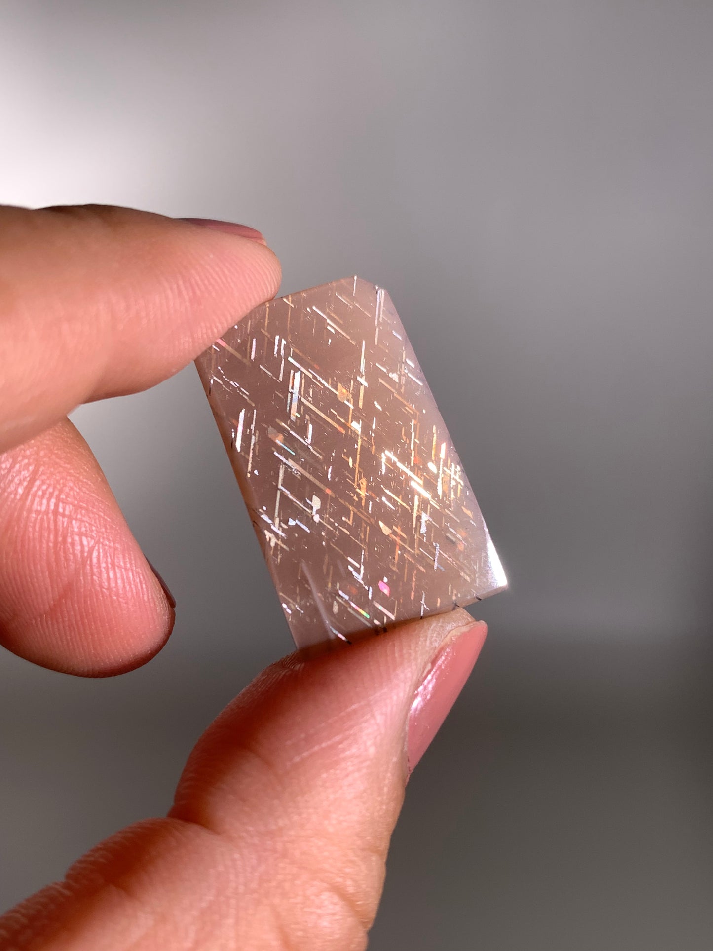 Rainbow Lattice Sunstone Polished Freeform