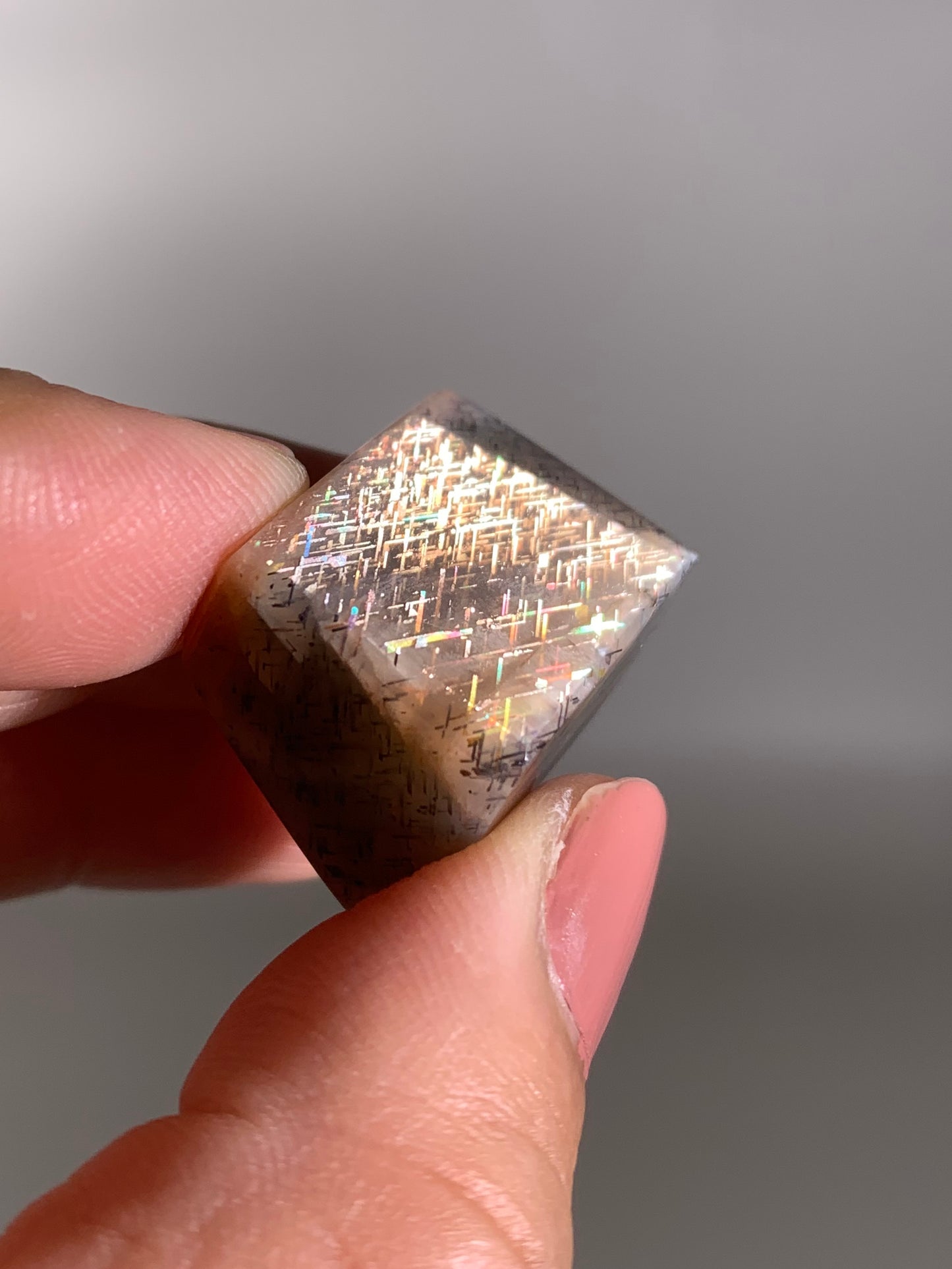 Rainbow Lattice Sunstone Polished Freeform