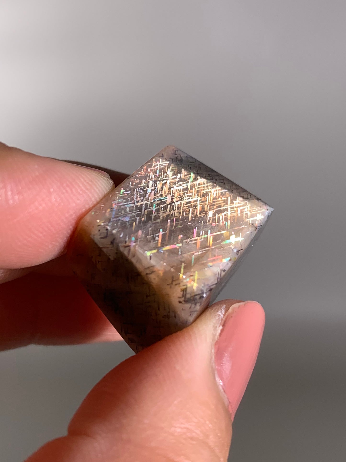 Rainbow Lattice Sunstone Polished Freeform