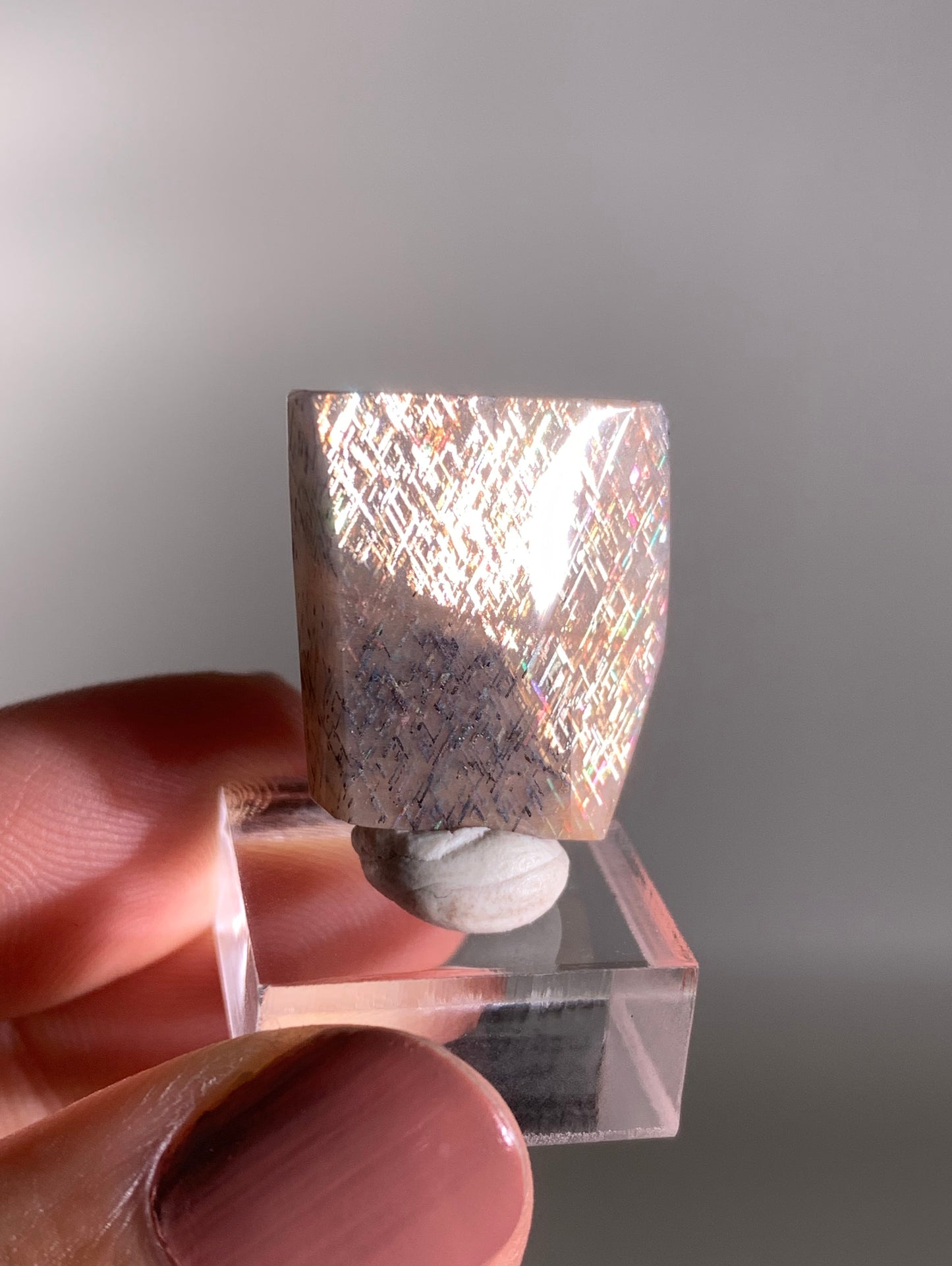 Rainbow Lattice Sunstone Polished Freeform