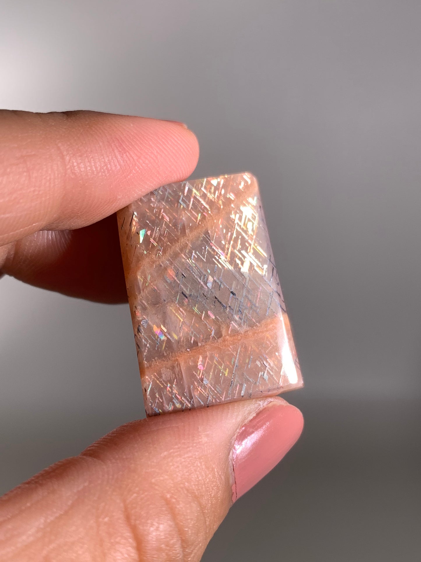 Rainbow Lattice Sunstone Polished Freeform