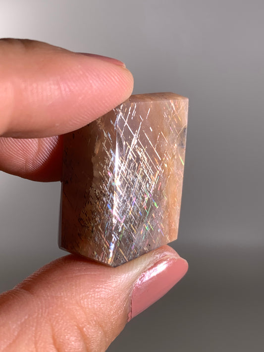 Rainbow Lattice Sunstone Polished Freeform