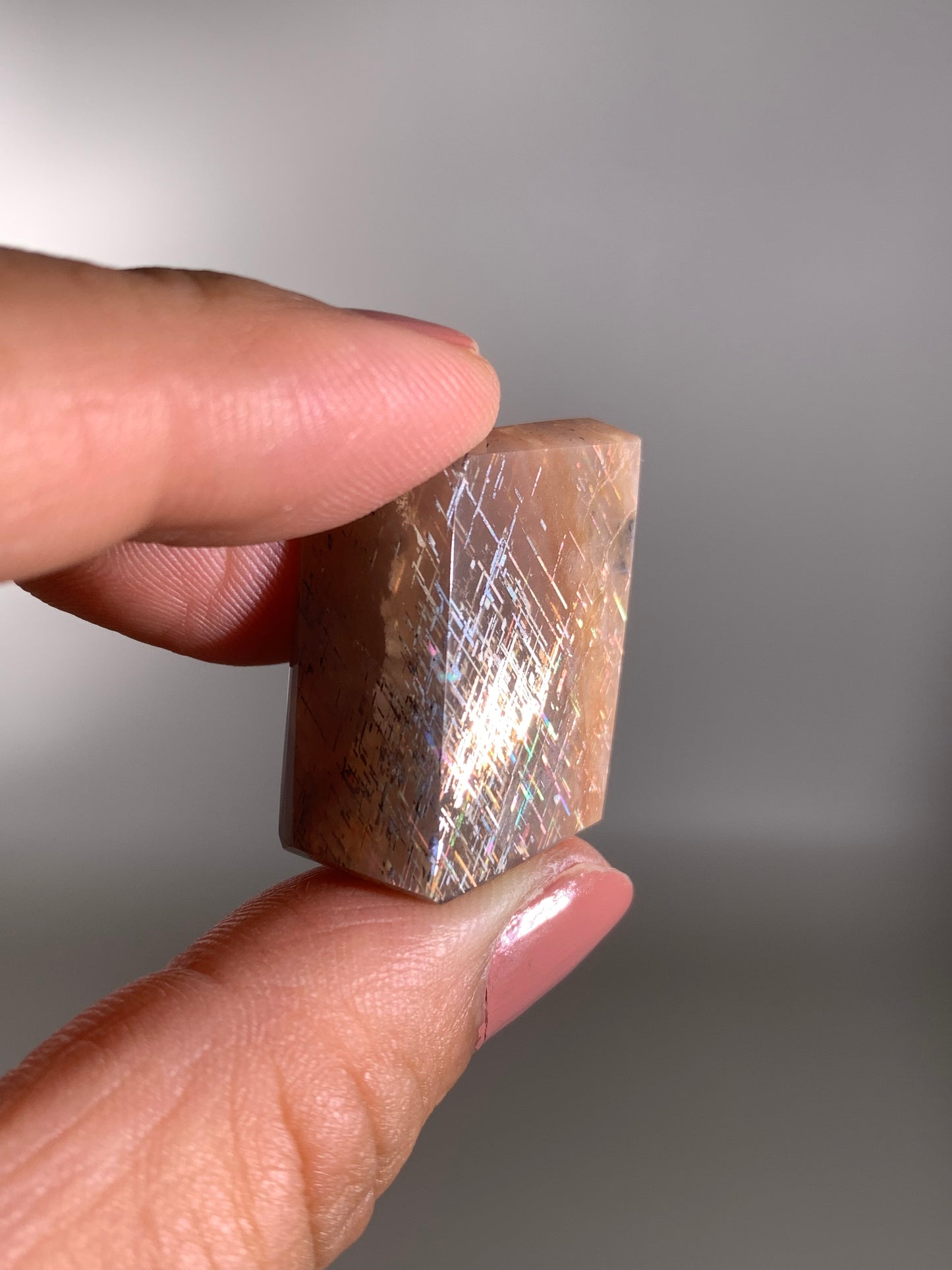 Rainbow Lattice Sunstone Polished Freeform