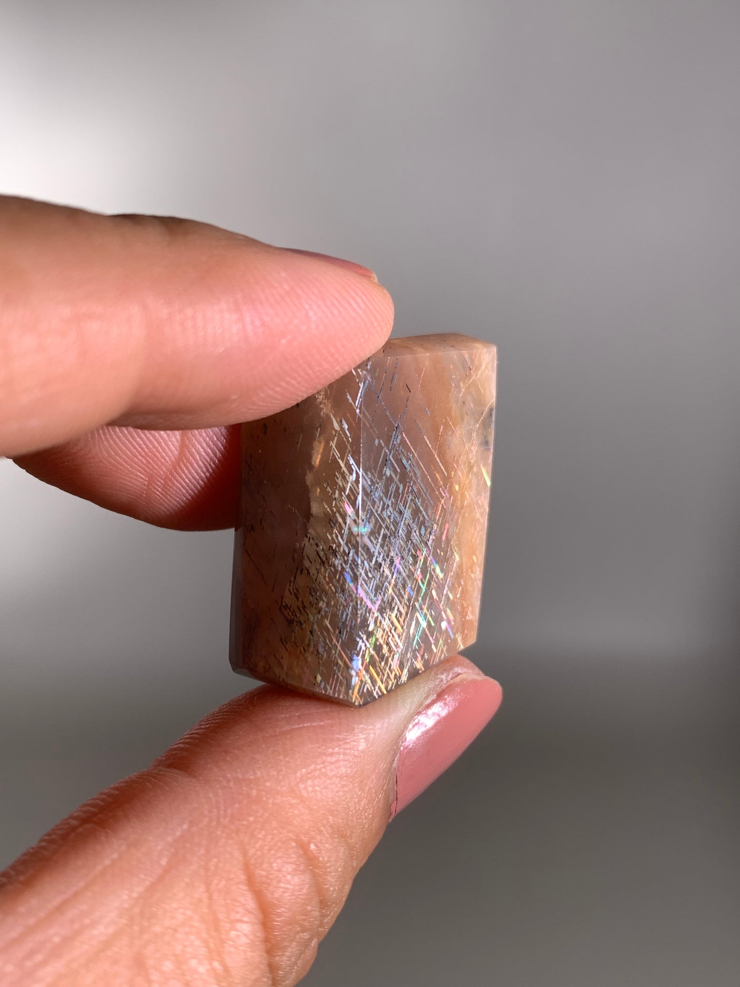 Rainbow Lattice Sunstone Polished Freeform