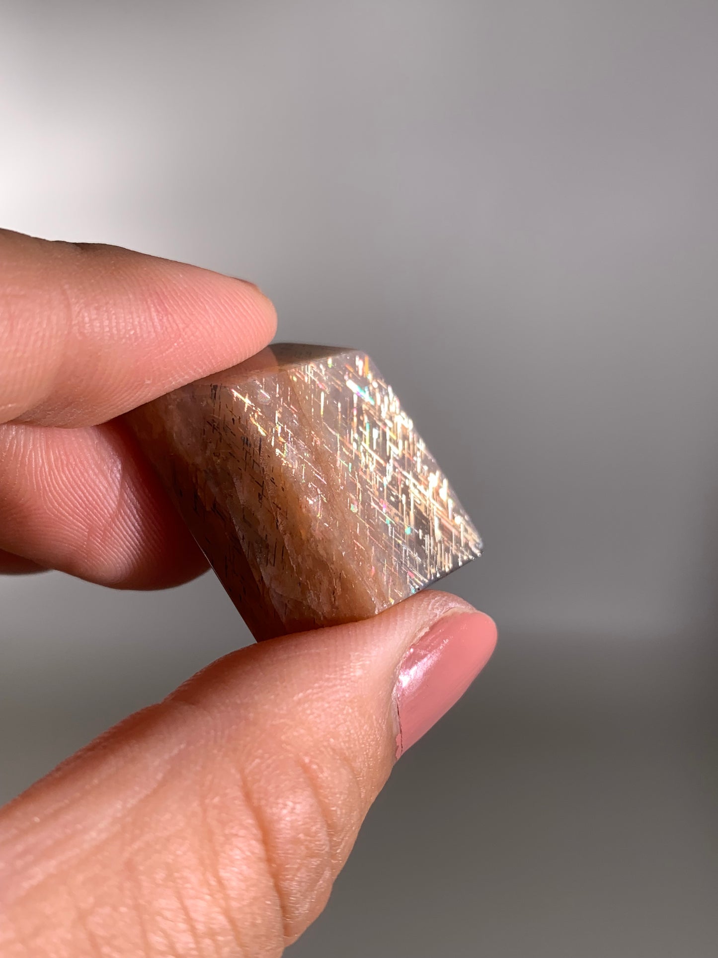 Rainbow Lattice Sunstone Polished Freeform