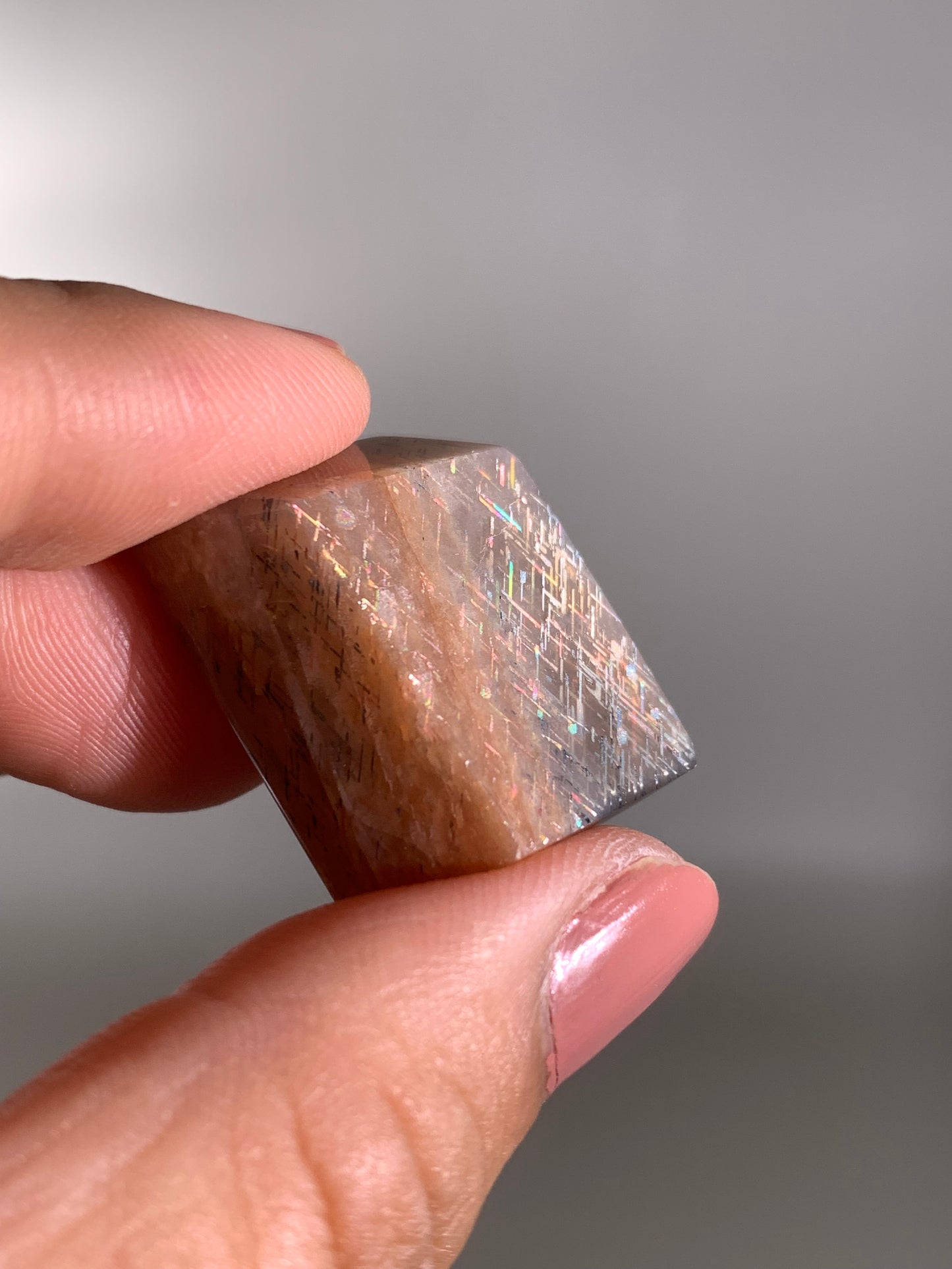 Rainbow Lattice Sunstone Polished Freeform