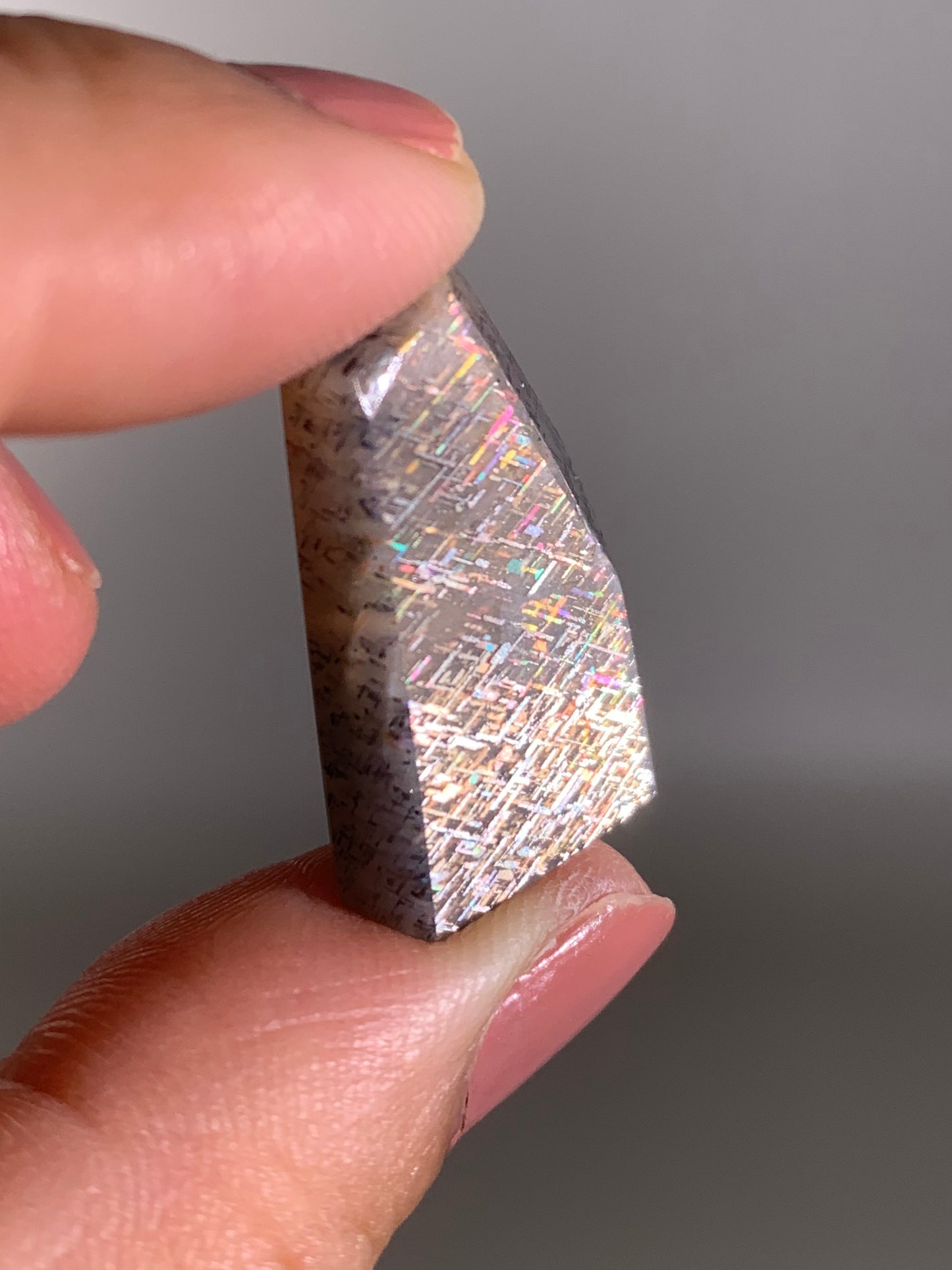 Rainbow Lattice Sunstone Polished Freeform