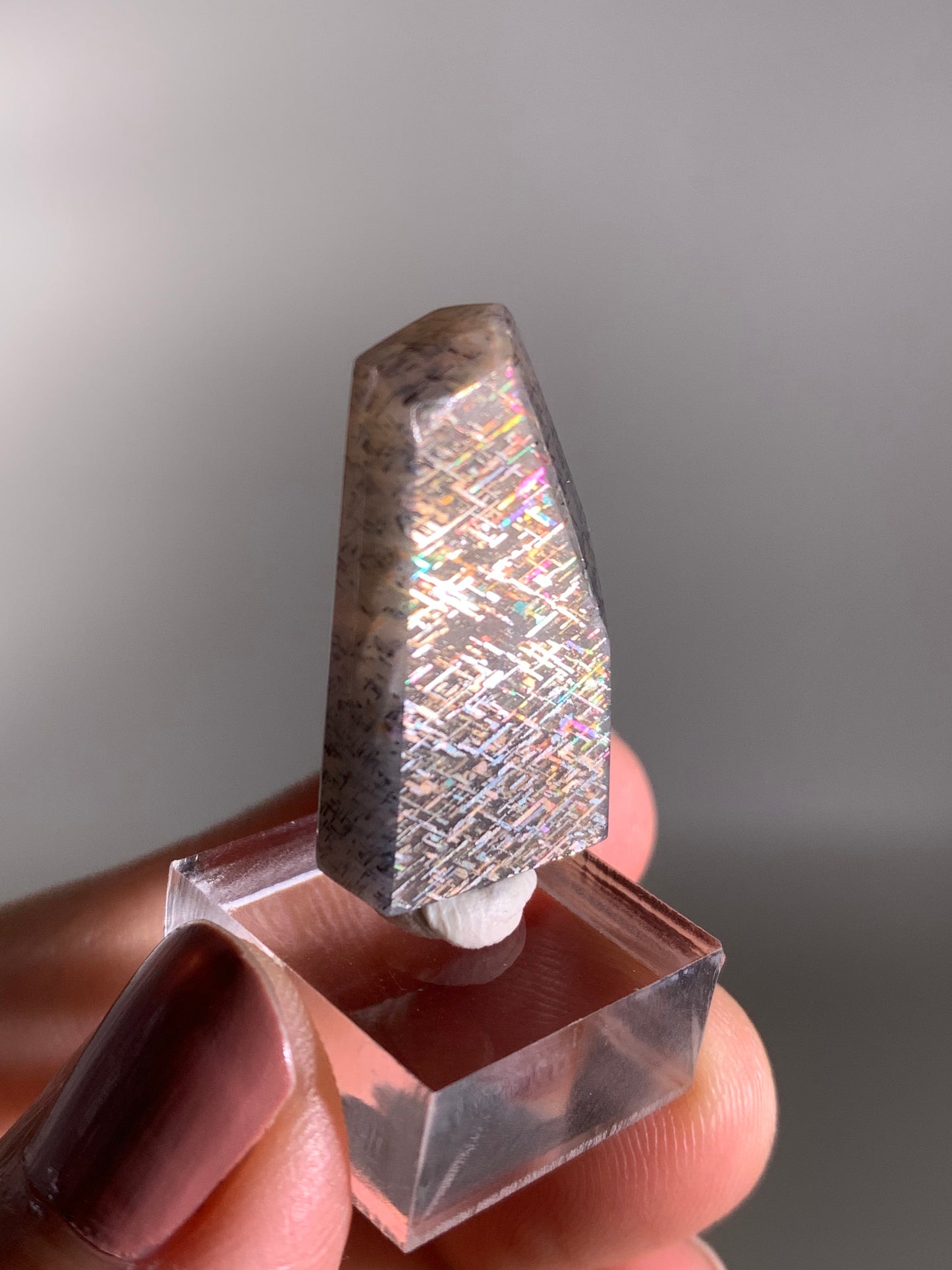 Rainbow Lattice Sunstone Polished Freeform