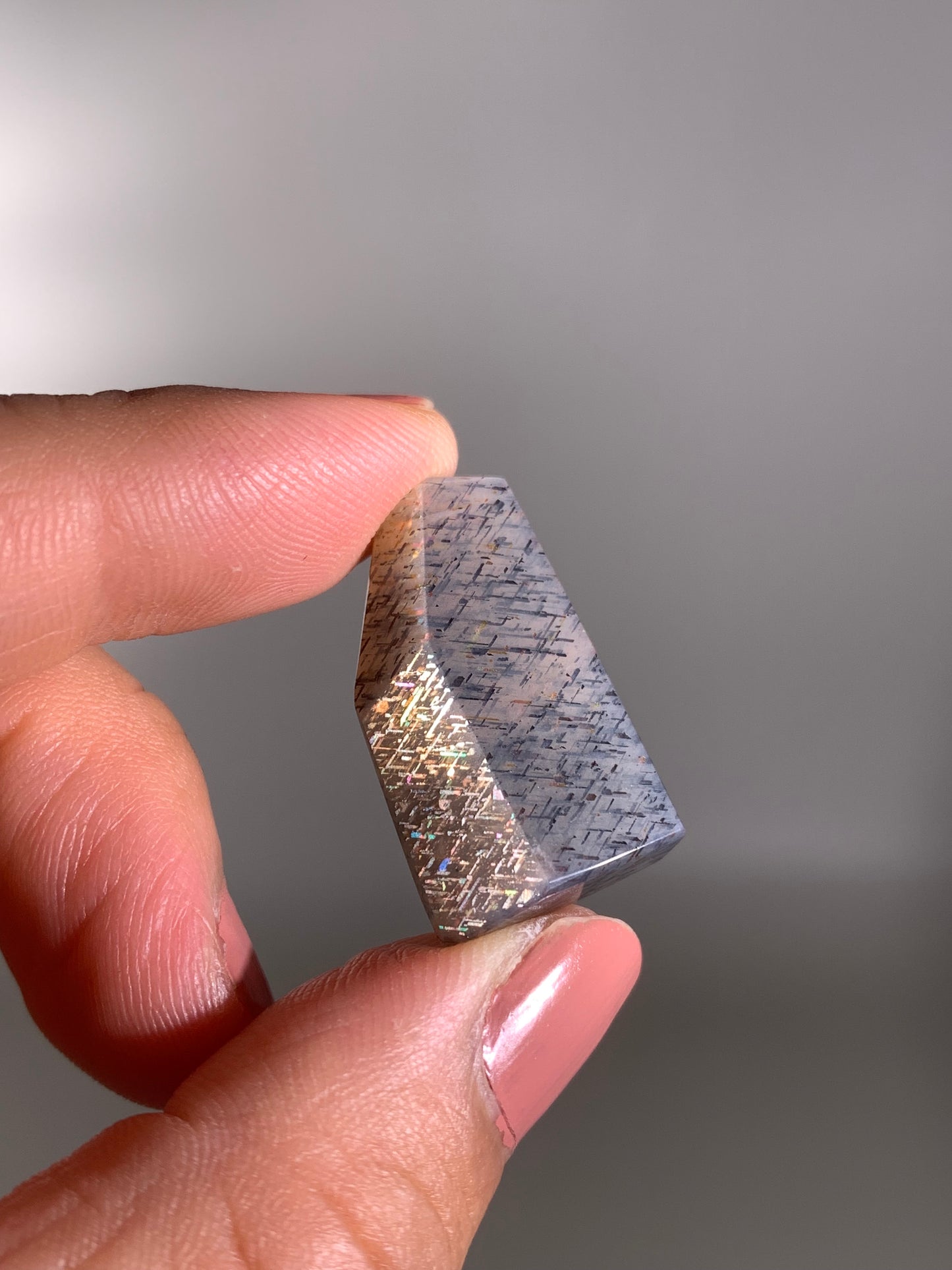 Rainbow Lattice Sunstone Polished Freeform