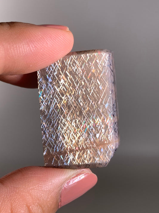 Rainbow Lattice Sunstone Polished Freeform