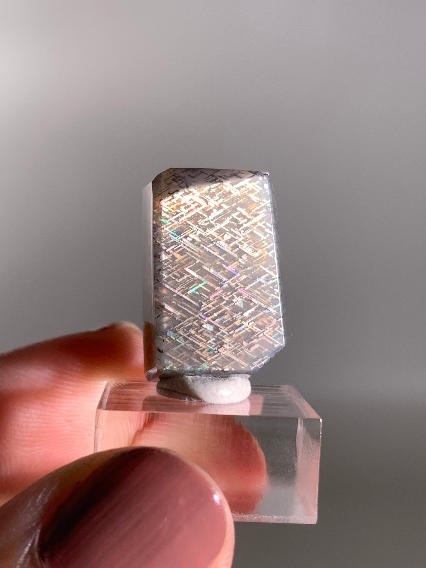 Rainbow Lattice Sunstone Polished Freeform