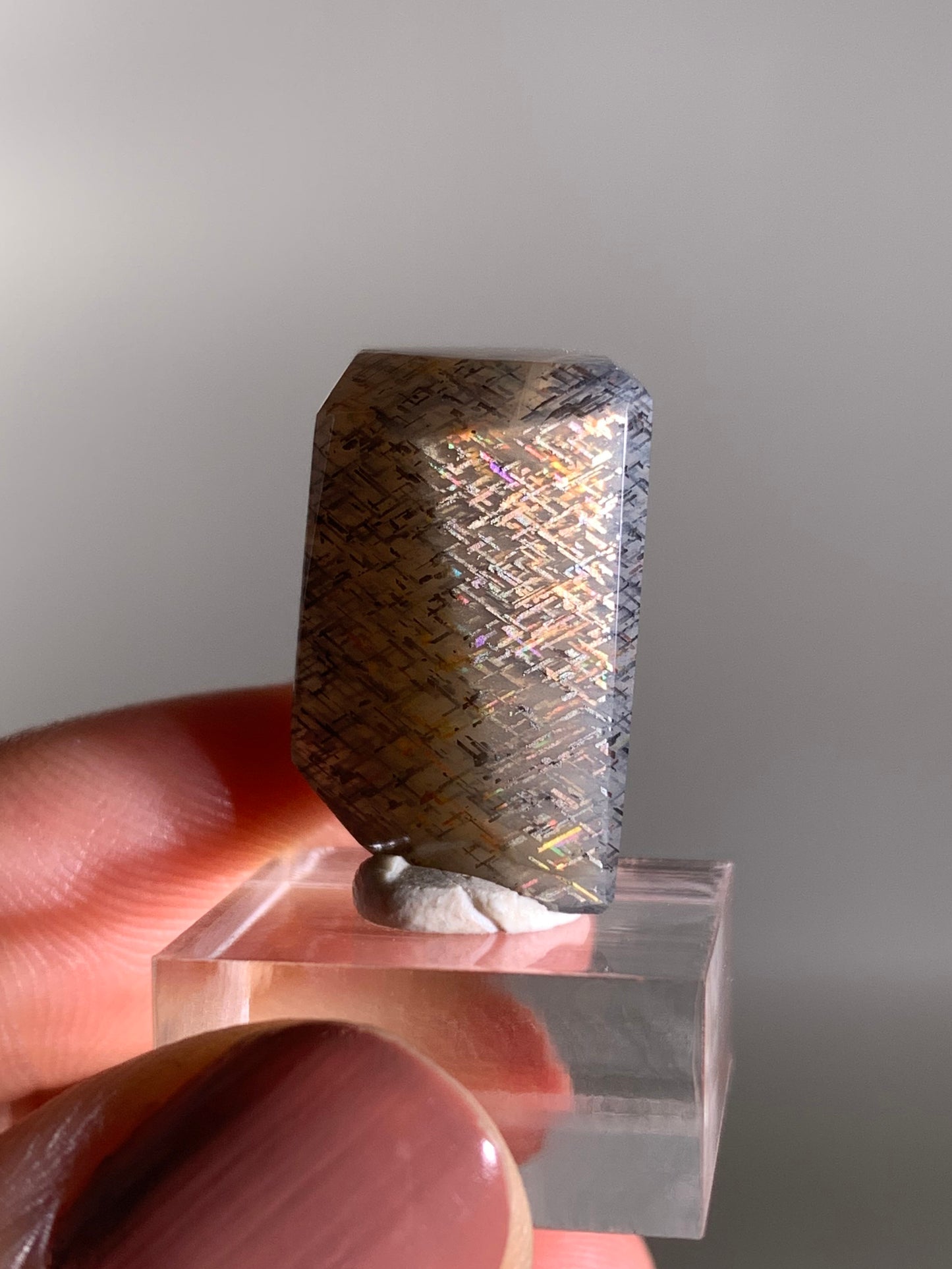 Rainbow Lattice Sunstone Polished Freeform