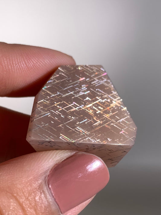 Rainbow Lattice Sunstone Polished Freeform