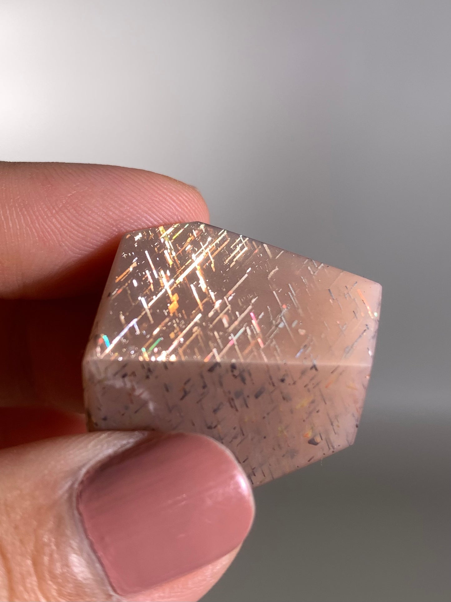 Rainbow Lattice Sunstone Polished Freeform