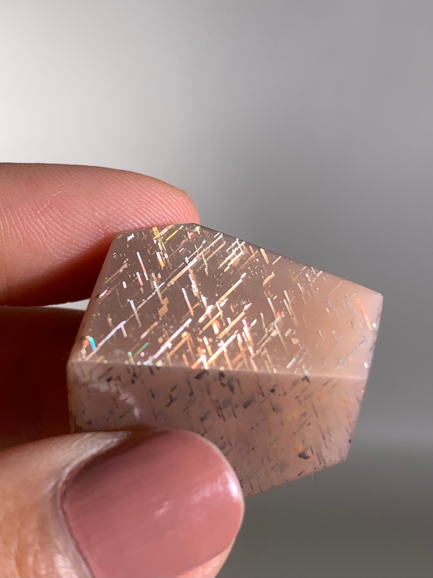 Rainbow Lattice Sunstone Polished Freeform