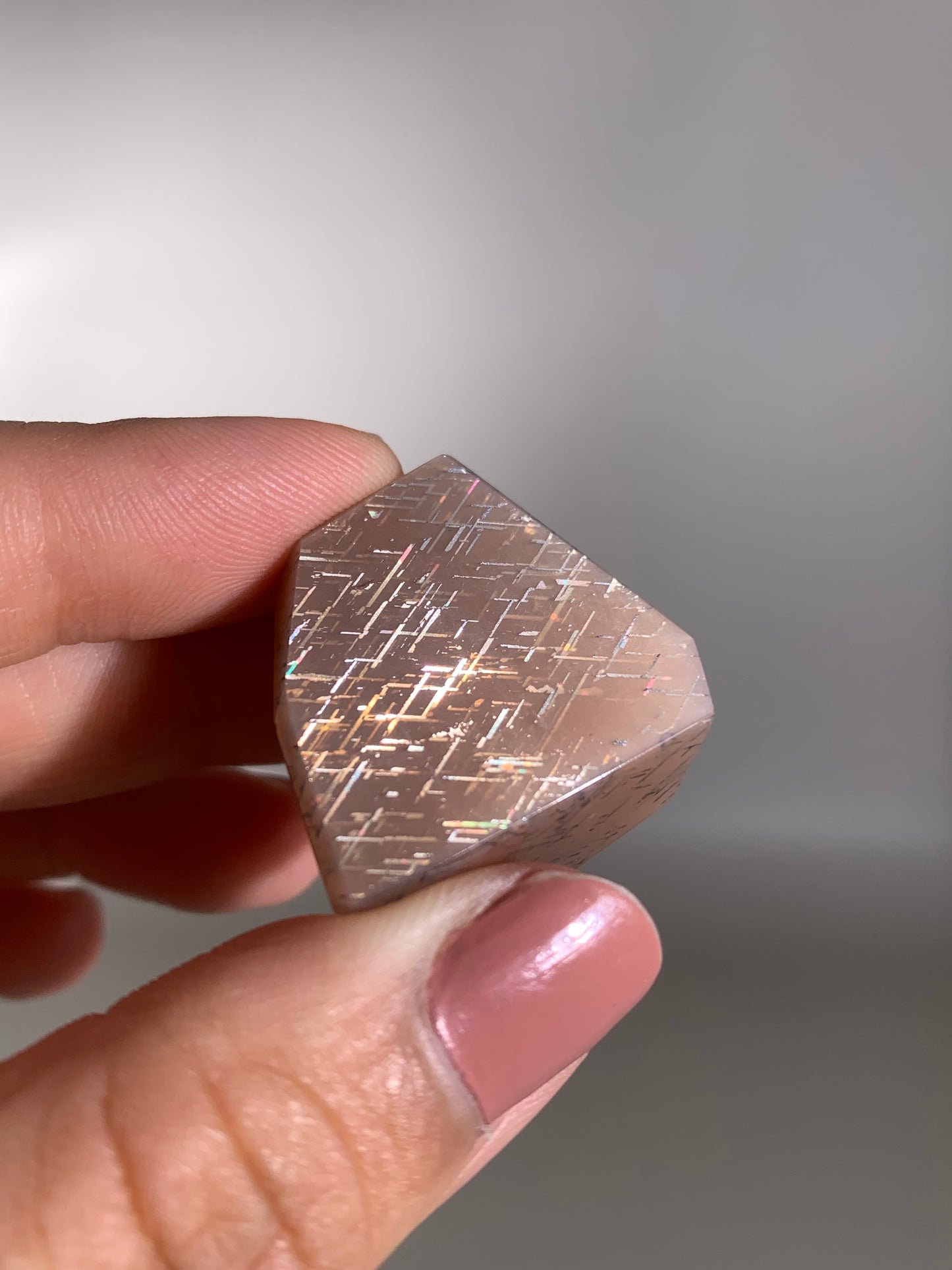 Rainbow Lattice Sunstone Polished Freeform