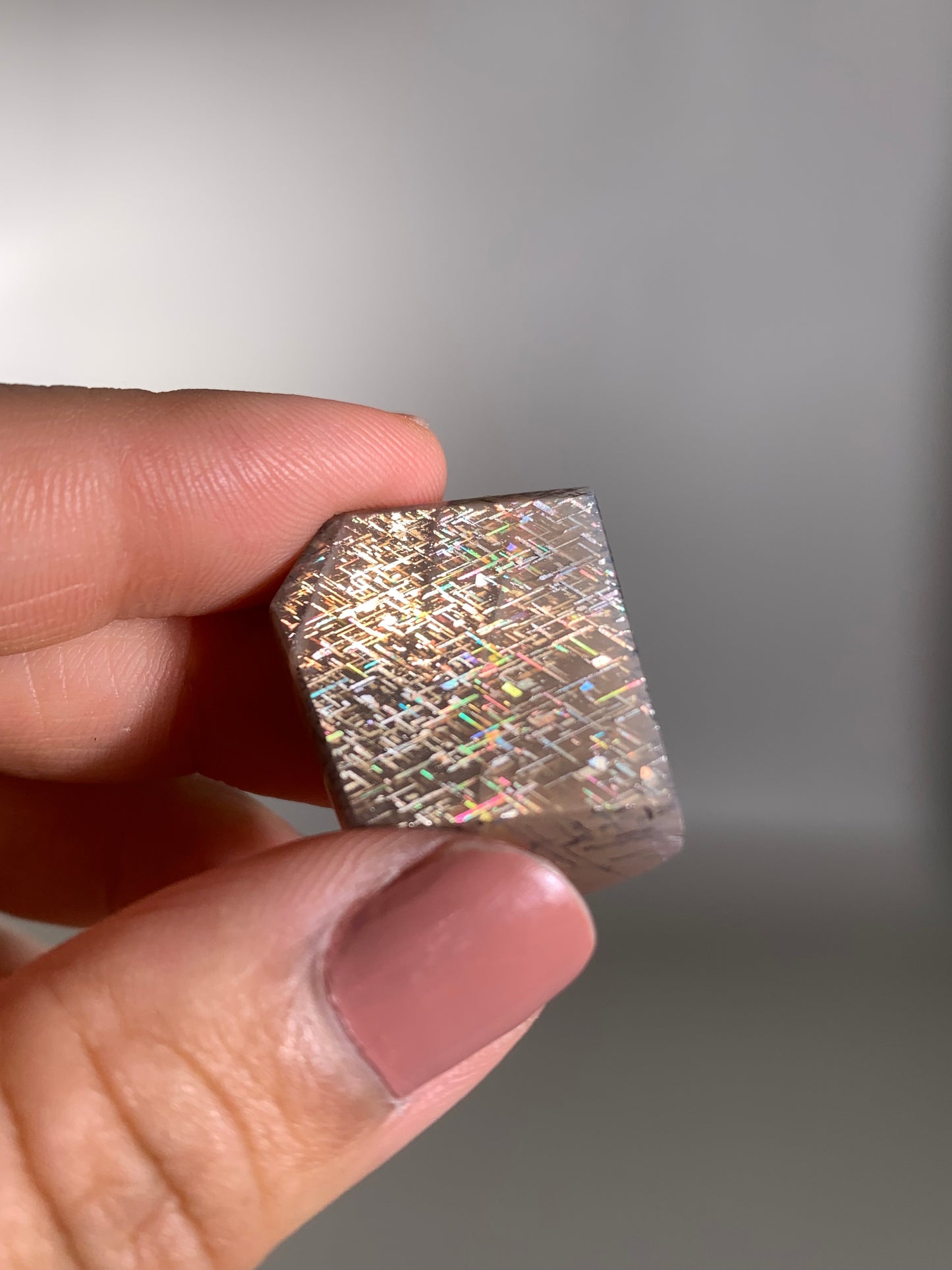 Rainbow Lattice Sunstone Polished Freeform