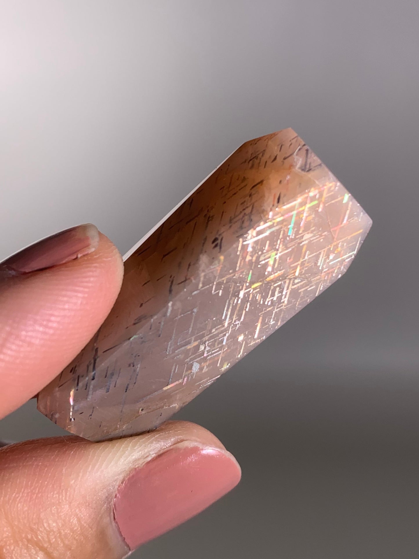 Rainbow Lattice Sunstone Polished Freeform