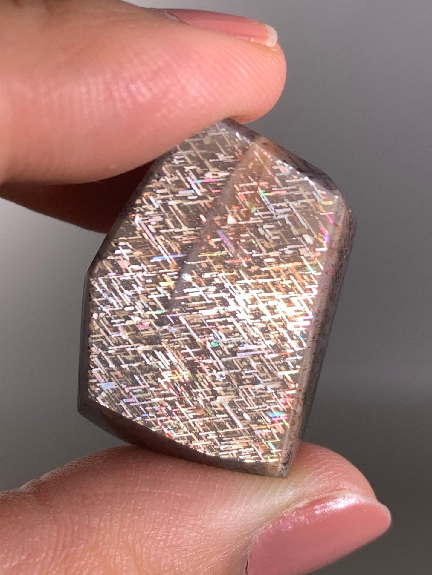 Rainbow Lattice Sunstone Polished Freeform