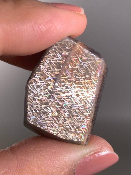 Rainbow Lattice Sunstone Polished Freeform