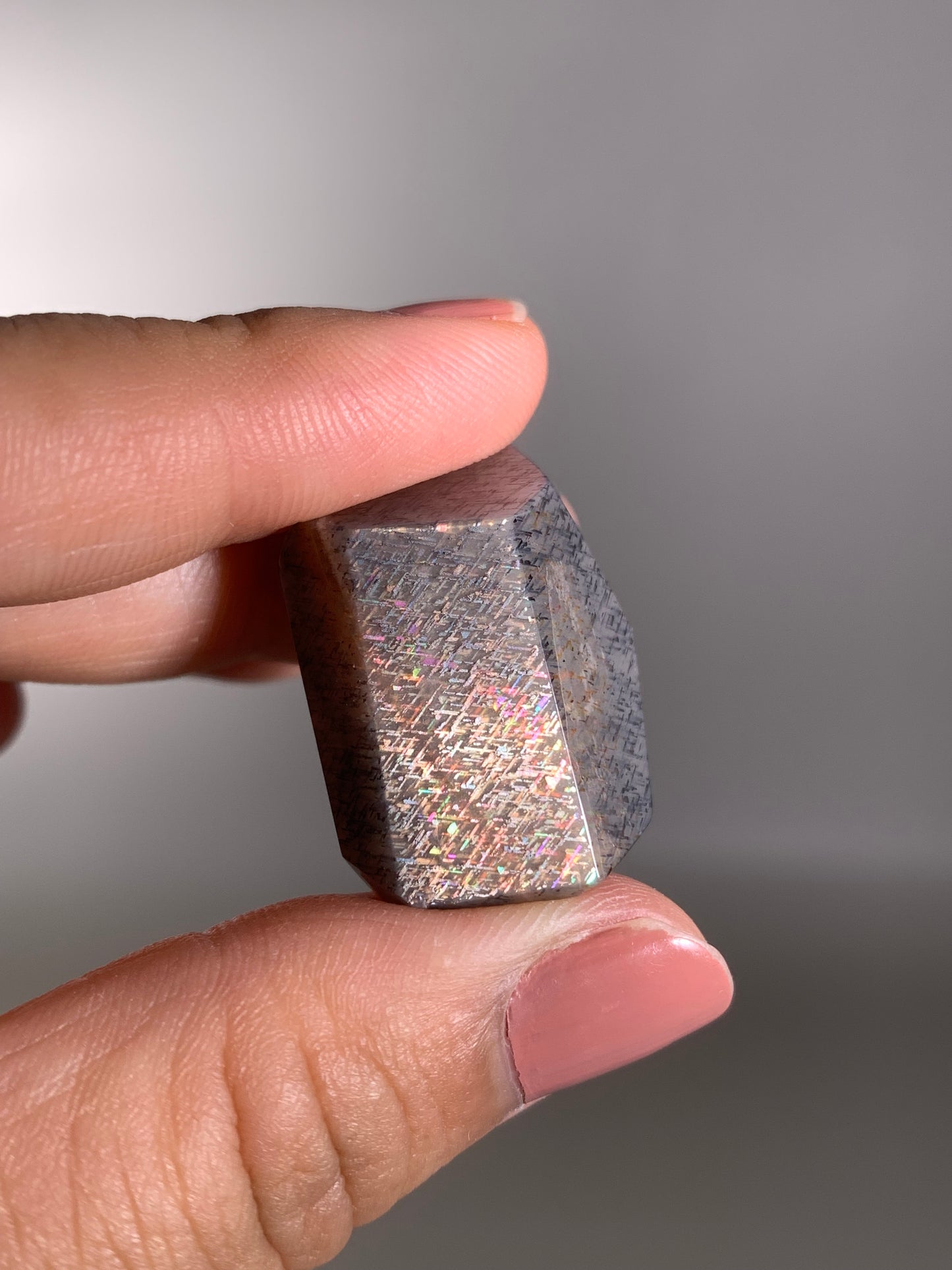 Rainbow Lattice Sunstone Polished Freeform