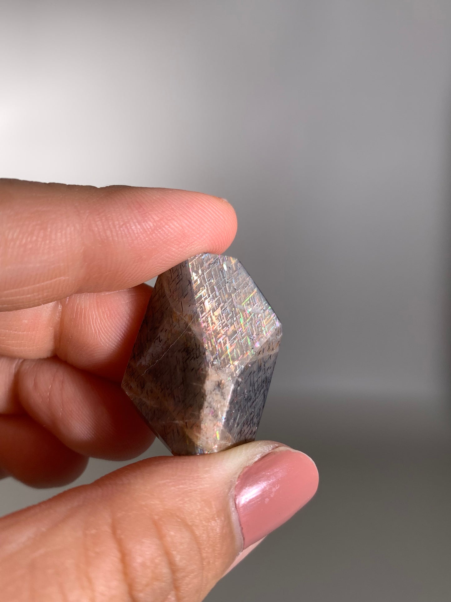 Rainbow Lattice Sunstone Polished Freeform