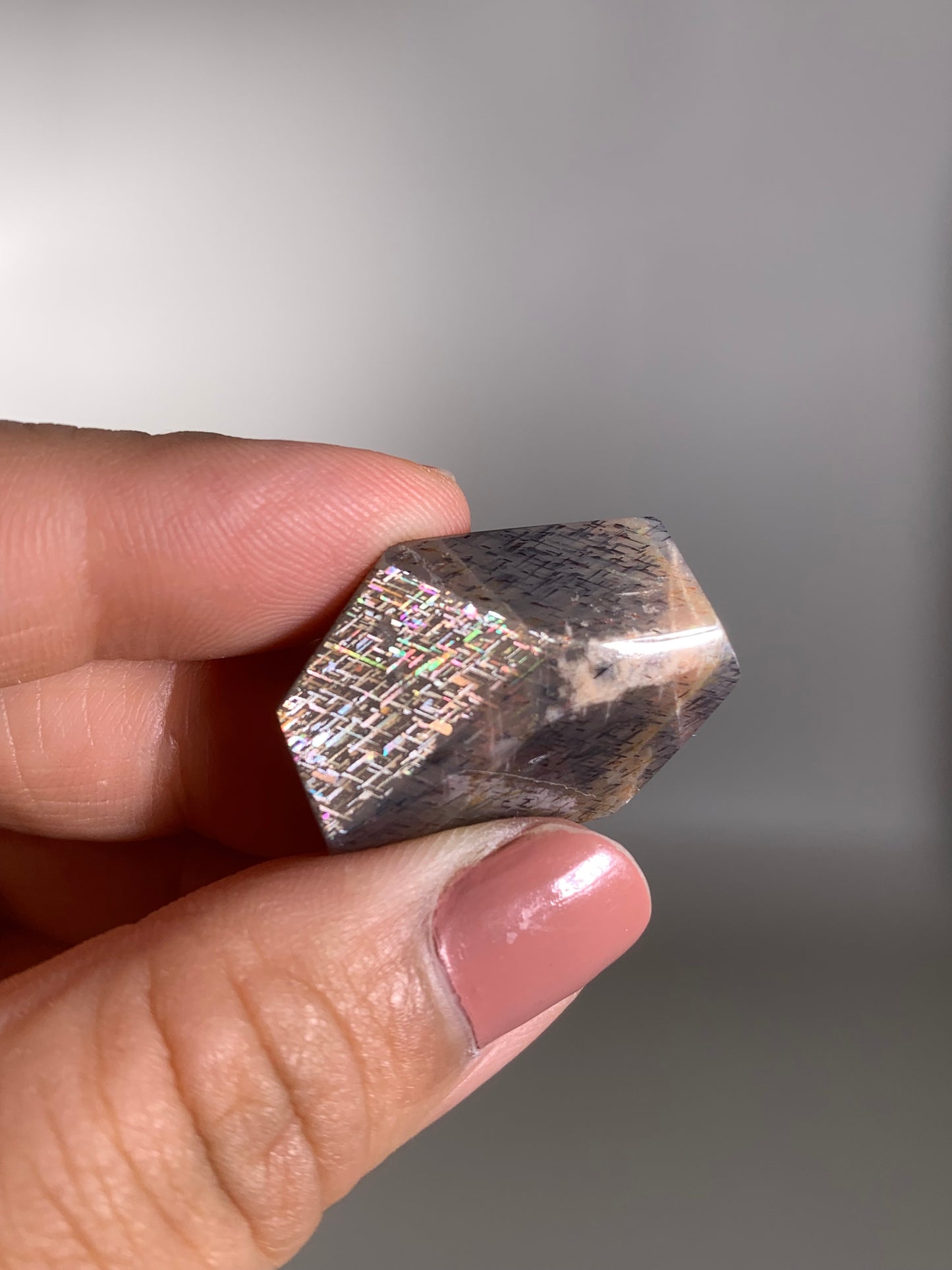 Rainbow Lattice Sunstone Polished Freeform