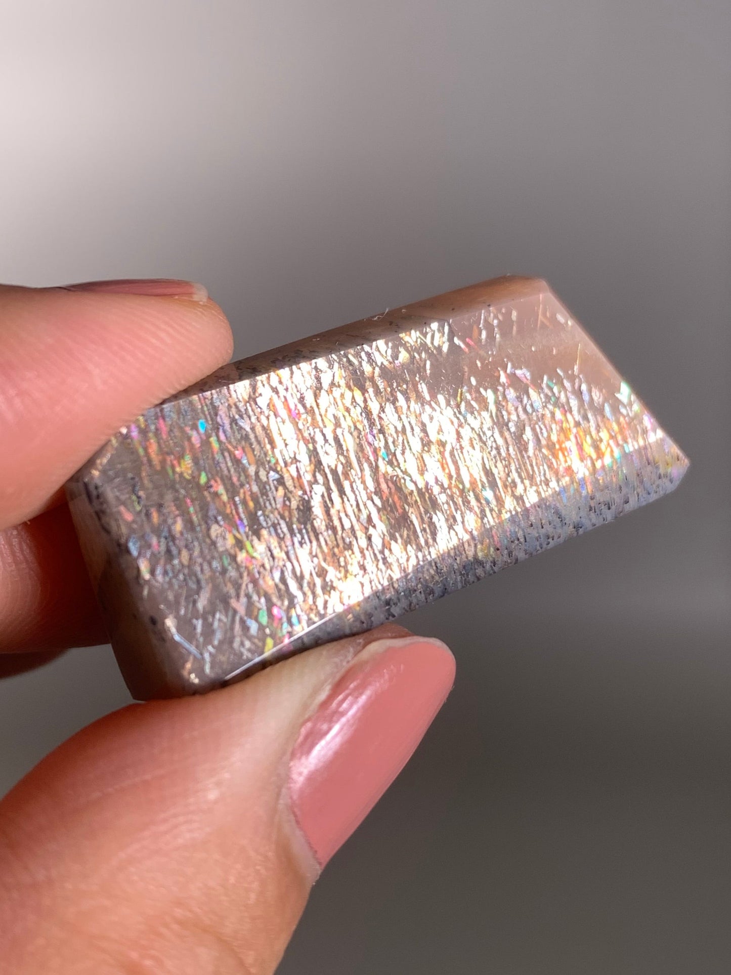 Rainbow Lattice Sunstone Polished Freeform