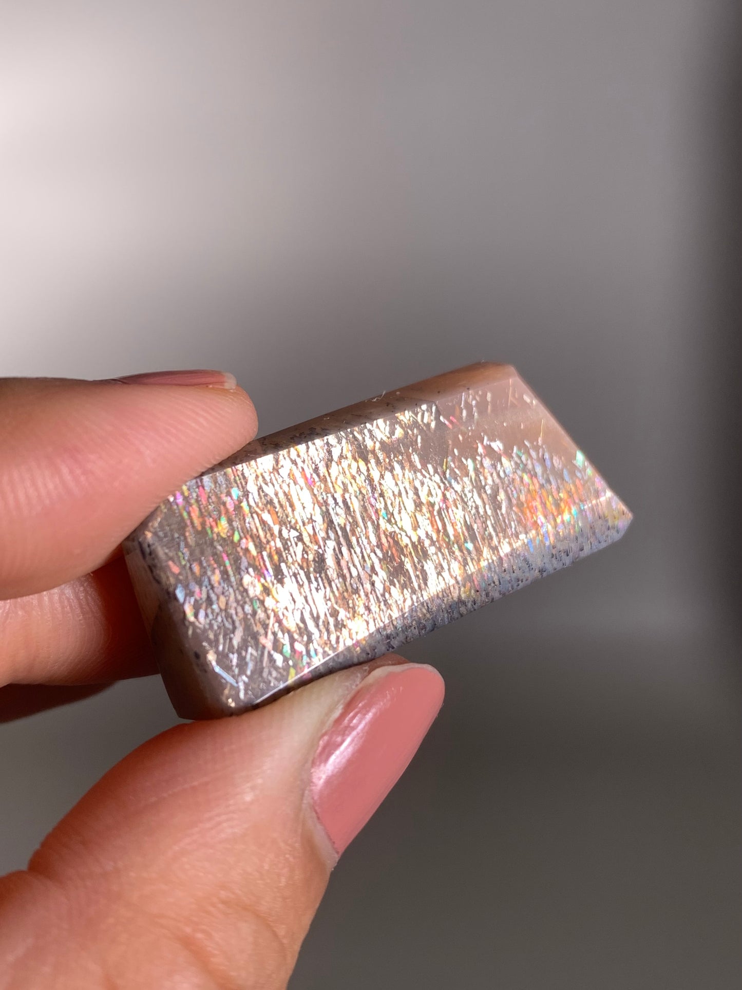 Rainbow Lattice Sunstone Polished Freeform