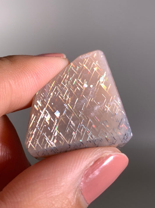 Rainbow Lattice Sunstone Polished Freeform