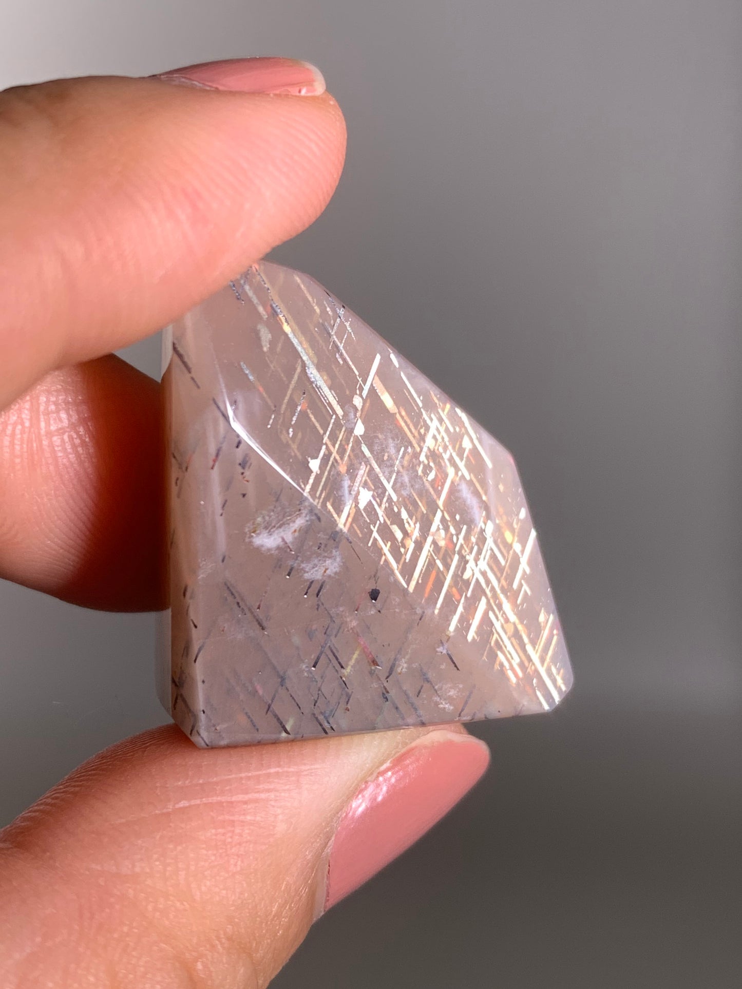 Rainbow Lattice Sunstone Polished Freeform