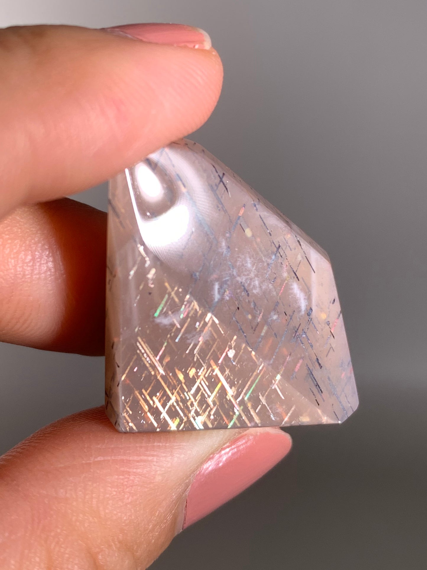 Rainbow Lattice Sunstone Polished Freeform