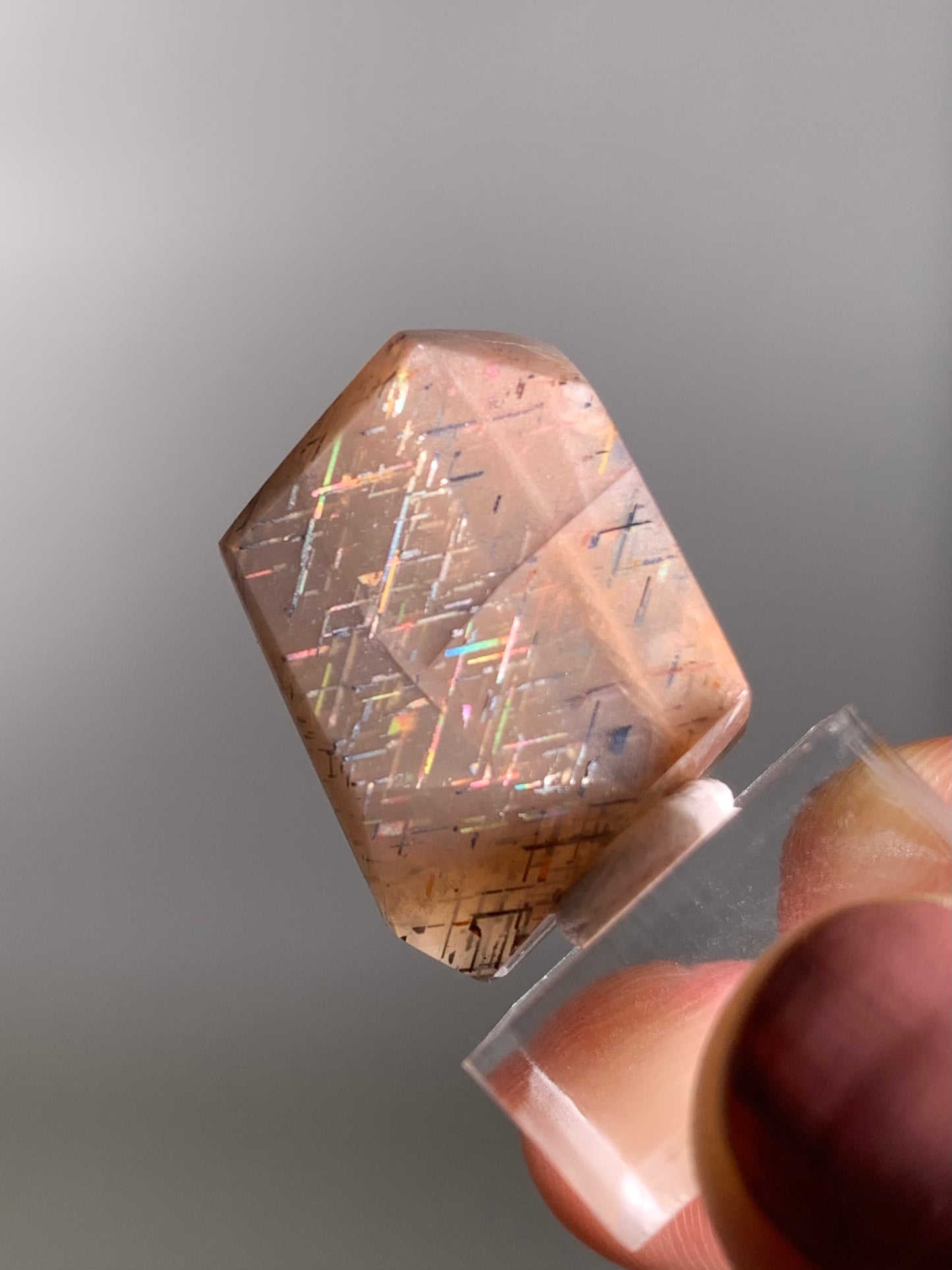 Rainbow Lattice Sunstone Polished Freeform
