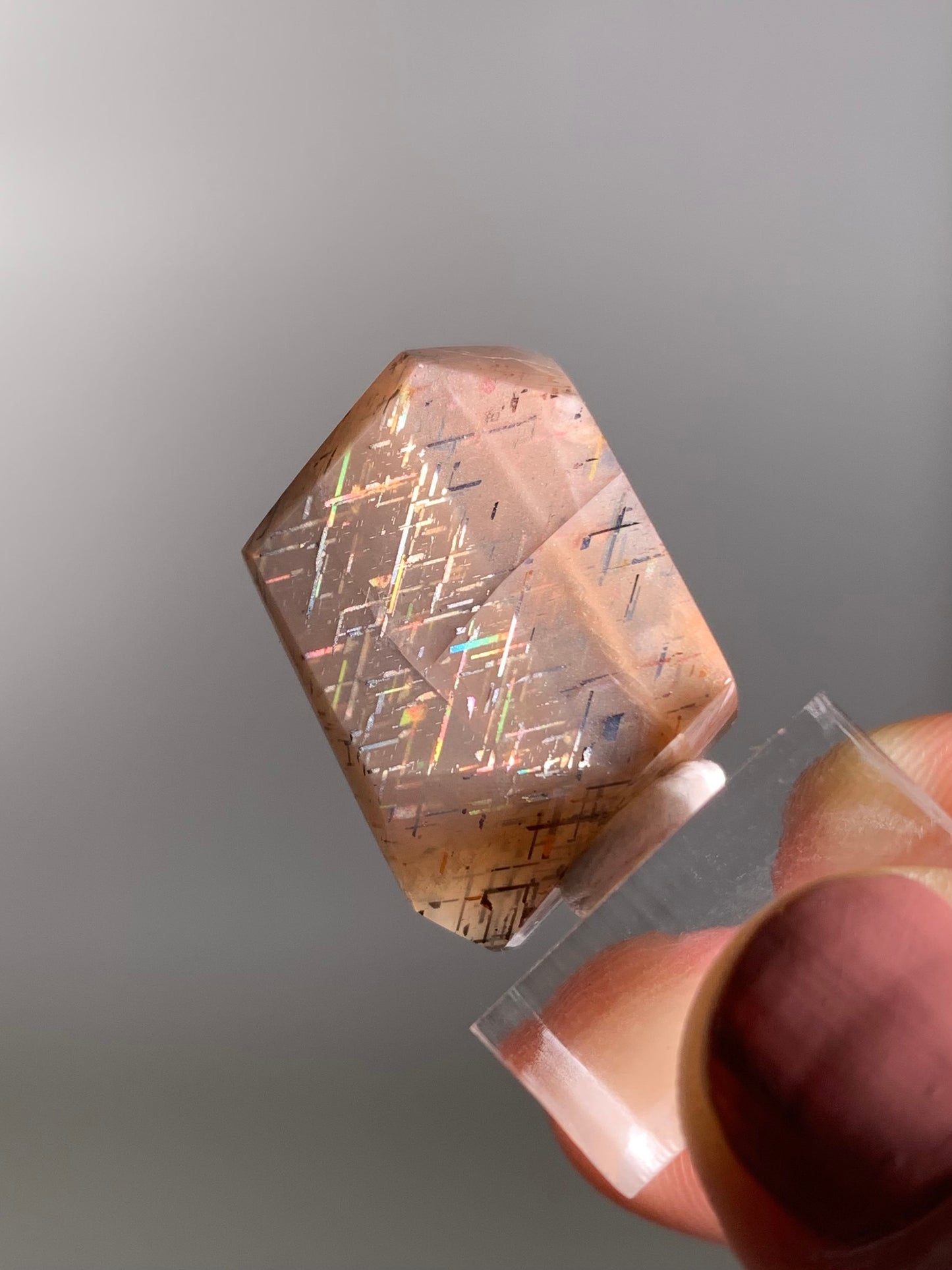 Rainbow Lattice Sunstone Polished Freeform