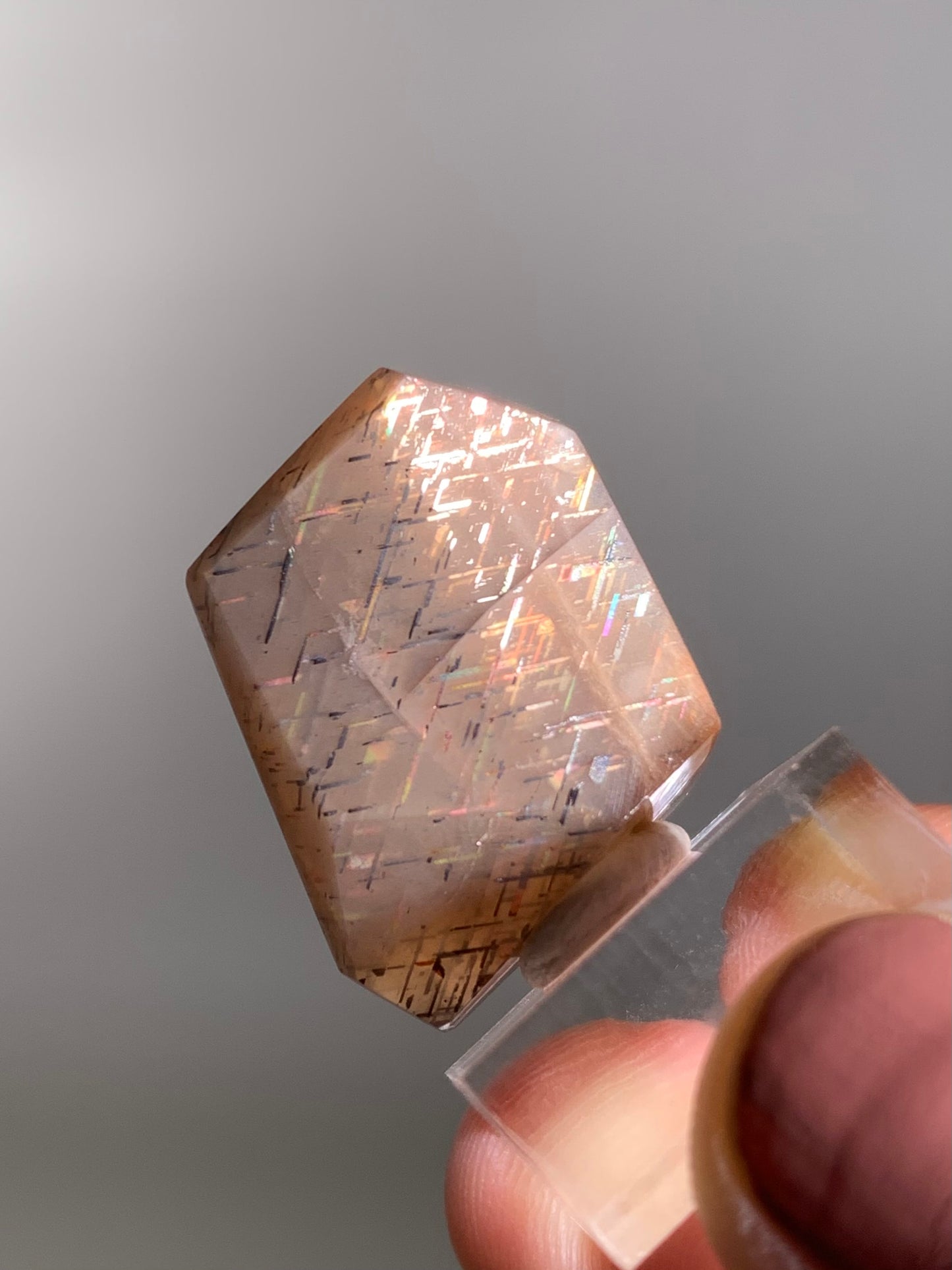 Rainbow Lattice Sunstone Polished Freeform