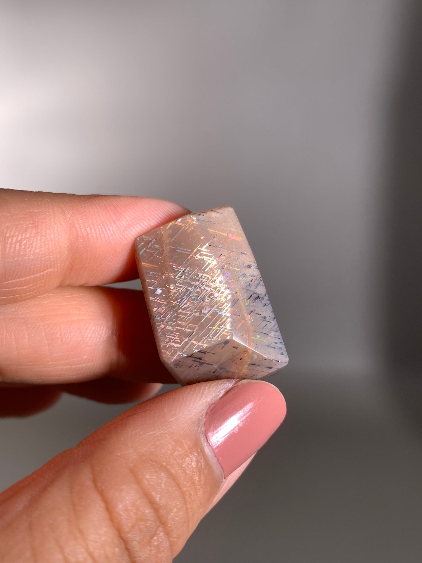 Rainbow Lattice Sunstone Polished Freeform