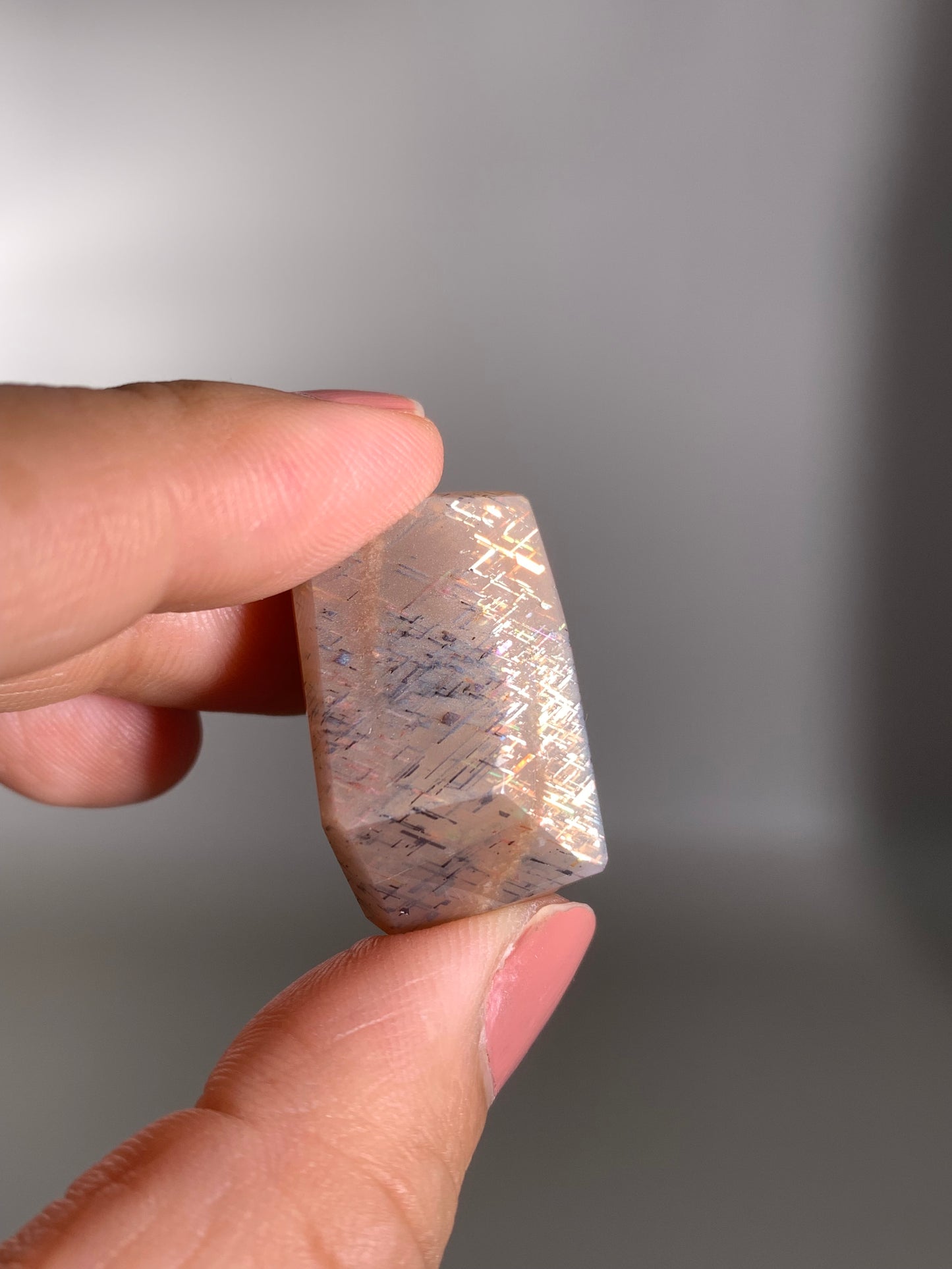 Rainbow Lattice Sunstone Polished Freeform